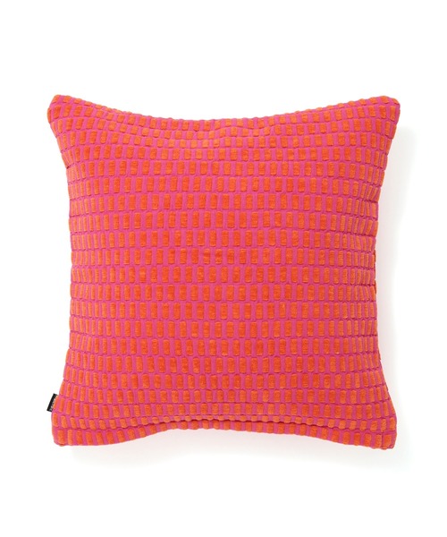 セール】ウィーブチェック クッションカバー 450×450 オレンジ×ピンク
