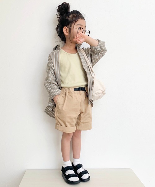 CIAOPANIC TYPY（チャオパニックティピー）の「OSORO ブロードストライプシャツ（シャツ/ブラウス・キッズ・グレー系その他/チャコールグレー/オリーブ/ホワイト系その他・LARGE/MEDIUM/XX-LARGE/SMALL/X-LARGE）」の4枚目の写真