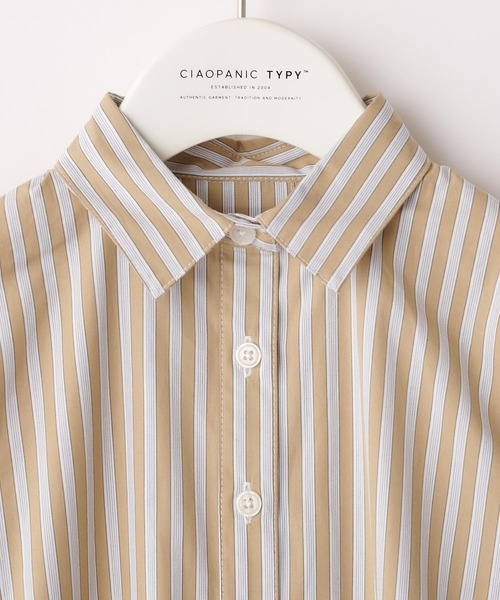 CIAOPANIC TYPY（チャオパニックティピー）の「OSORO ブロードストライプシャツ（シャツ/ブラウス・キッズ・グレー系その他/チャコールグレー/オリーブ/ホワイト系その他・LARGE/MEDIUM/XX-LARGE/SMALL/X-LARGE）」の5枚目の写真