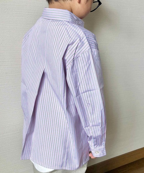 CIAOPANIC TYPY（チャオパニックティピー）の「OSORO ブロードストライプシャツ（シャツ/ブラウス・キッズ・グレー系その他/チャコールグレー/オリーブ/ホワイト系その他・LARGE/MEDIUM/XX-LARGE/SMALL/X-LARGE）」の10枚目の写真