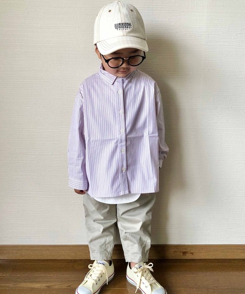 CIAOPANIC TYPY（チャオパニックティピー）の「OSORO ブロードストライプシャツ（シャツ/ブラウス・キッズ・グレー系その他/チャコールグレー/オリーブ/ホワイト系その他・LARGE/MEDIUM/XX-LARGE/SMALL/X-LARGE）」の9枚目の写真