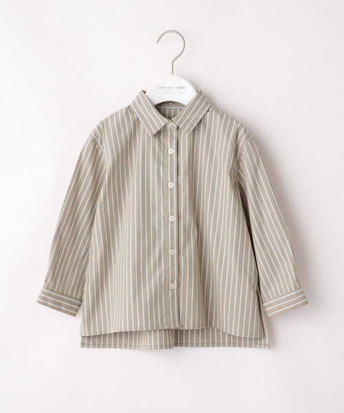 CIAOPANIC TYPY（チャオパニックティピー）の「OSORO ブロードストライプシャツ（シャツ/ブラウス・キッズ・グレー系その他/チャコールグレー/オリーブ/ホワイト系その他・LARGE/MEDIUM/XX-LARGE/SMALL/X-LARGE）」の15枚目の写真