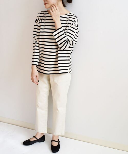 SHIPS Days（シップスデイズ）の「SHIPS Days STANDARD:バスクボーダーTee 21SS（Tシャツ/カットソー・レディース・ベージュ/ホワイト/ラベンダー・M～Ｌ/S～Ｍ）」の10枚目の写真