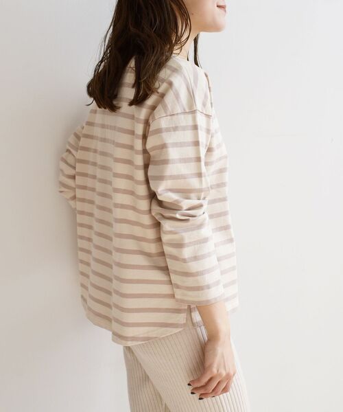 SHIPS Days（シップスデイズ）の「SHIPS Days STANDARD:バスクボーダーTee 21SS（Tシャツ/カットソー・レディース・ベージュ/ホワイト/ラベンダー・M～Ｌ/S～Ｍ）」の13枚目の写真