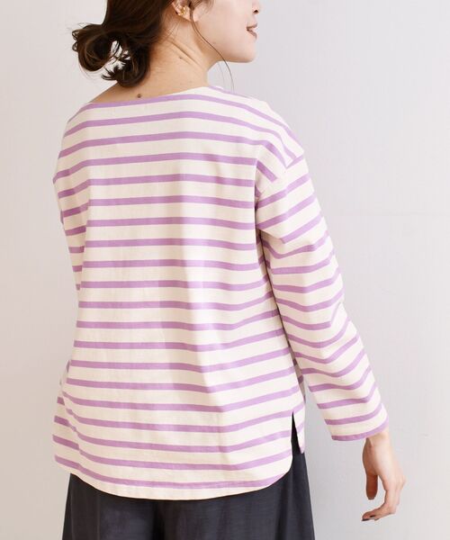 SHIPS Days（シップスデイズ）の「SHIPS Days STANDARD:バスクボーダーTee 21SS（Tシャツ/カットソー・レディース・ベージュ/ホワイト/ラベンダー・M～Ｌ/S～Ｍ）」の18枚目の写真