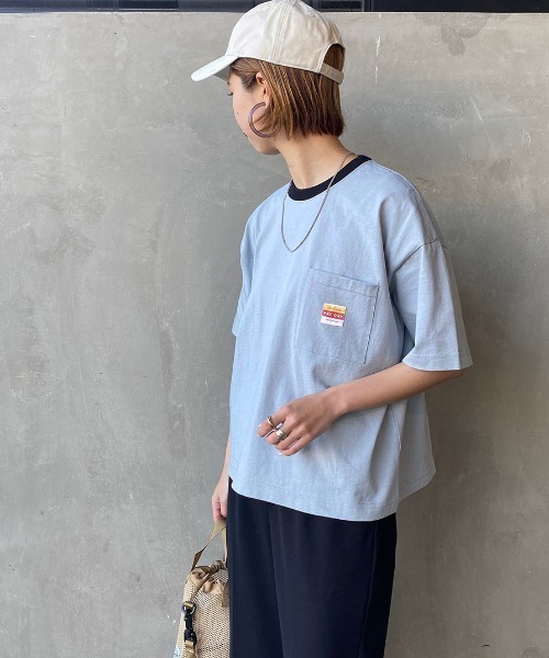 PAYDAY（ペイデイ）の「[PAY DAY/ペイデイ] 別注 ロゴ付きリンガー ポケットワイドTシャツ（Tシャツ/カットソー・レディース・ホワイト/グレー/イエロー・F）」の15枚目の写真