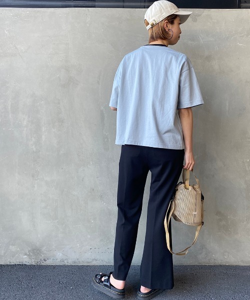 PAYDAY（ペイデイ）の「[PAY DAY/ペイデイ] 別注 ロゴ付きリンガー ポケットワイドTシャツ（Tシャツ/カットソー・レディース・ホワイト/グレー/イエロー・F）」の7枚目の写真