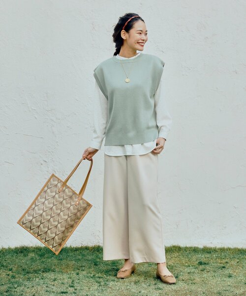 pink adobe（ピンクアドベ）の「◆【S-3L/洗濯機OK】洗えるきちんとワイドパンツ（その他パンツ・レディース・ブラック/グレー/ブルー/ライトベージュ/ライトグリーン系2・44/40/38/42/36）」の8枚目の写真