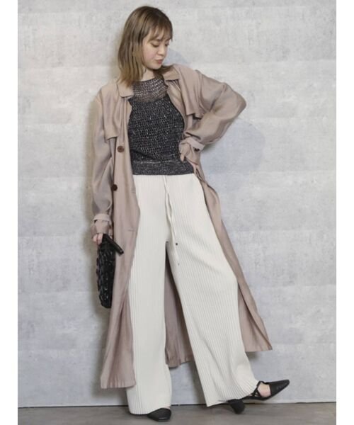 dazzlin（ダズリン）の「ラメ混メッシュニットトップス（ニット/セーター・レディース・アイボリー/チャコールグレー/ブラウン/ベージュ・FREE）」の12枚目の写真