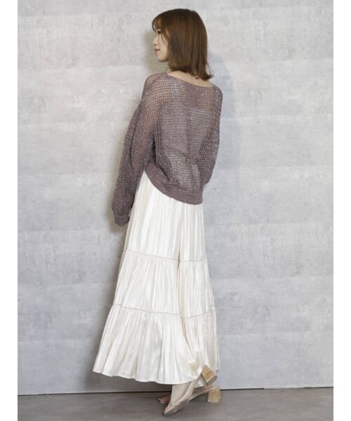 dazzlin（ダズリン）の「ラメ混メッシュニットトップス（ニット/セーター・レディース・アイボリー/チャコールグレー/ブラウン/ベージュ・FREE）」の14枚目の写真