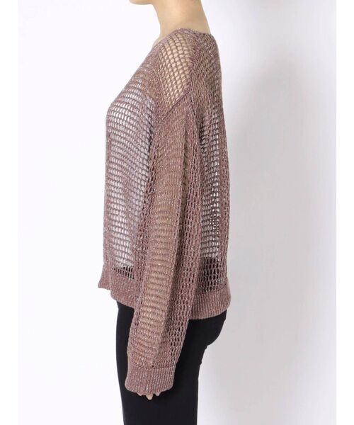 dazzlin（ダズリン）の「ラメ混メッシュニットトップス（ニット/セーター・レディース・アイボリー/チャコールグレー/ブラウン/ベージュ・FREE）」の22枚目の写真