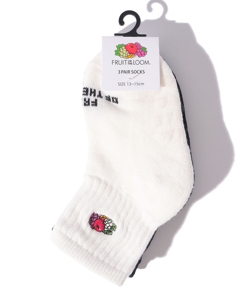 FRUIT OF THE LOOM（フルーツオブザルーム）の「【FRUIT OF THE LOOM】【KIDS】クォーター丈刺繍３Pソックス（ソックス/靴下・キッズ・マルチ・16cm-18cm/13cm-15cm）」の18枚目の写真