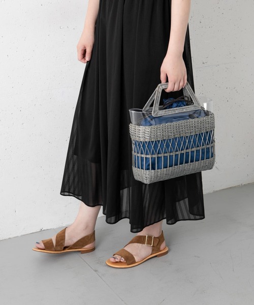 URBAN RESEARCH ROSSO（アーバンリサーチロッソ）の「ラタン×PVC コンビバッグ∴（かごバッグ・レディース・イエロー/ブルー・ONE）」の3枚目の写真