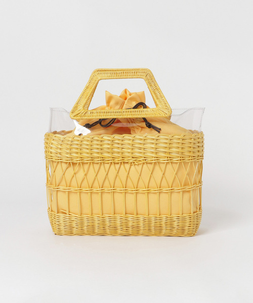 URBAN RESEARCH ROSSO（アーバンリサーチロッソ）の「ラタン×PVC コンビバッグ∴（かごバッグ・レディース・イエロー/ブルー・ONE）」の9枚目の写真