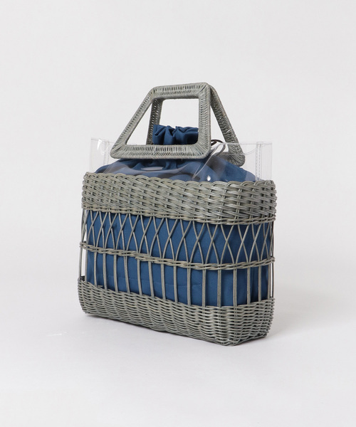 URBAN RESEARCH ROSSO（アーバンリサーチロッソ）の「ラタン×PVC コンビバッグ∴（かごバッグ・レディース・イエロー/ブルー・ONE）」の8枚目の写真