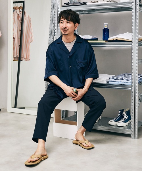 JOURNAL STANDARD relume(ジャーナルスタンダード レリューム)の「【DAN RIVER/ダンリバー】サテンパジャマシャツ(シャツ/ブラウス・メンズ・ネイビー/グリーン/ブラック・LARGE/MEDIUM)」の3枚目の写真