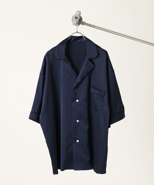 JOURNAL STANDARD relume(ジャーナルスタンダード レリューム)の「【DAN RIVER/ダンリバー】サテンパジャマシャツ(シャツ/ブラウス・メンズ・ネイビー/グリーン/ブラック・LARGE/MEDIUM)」の7枚目の写真
