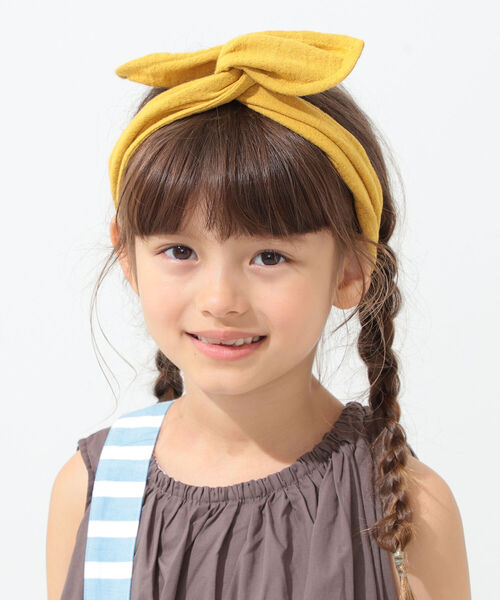 こども ビームス（コドモビームス）の「lusikka / コットン ンリネン ヘアバンド 21（ヘアバンド・キッズ・ブラック/ピンク/マスタード/ナチュラル/グリーン系その他3/パープル系その他3・ONE SIZE）」の5枚目の写真