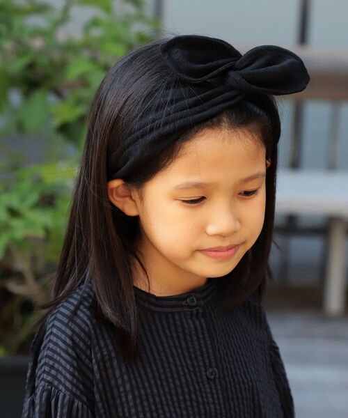 こども ビームス（コドモビームス）の「lusikka / コットン ンリネン ヘアバンド 21（ヘアバンド・キッズ・ブラック/ピンク/マスタード/ナチュラル/グリーン系その他3/パープル系その他3・ONE SIZE）」の2枚目の写真