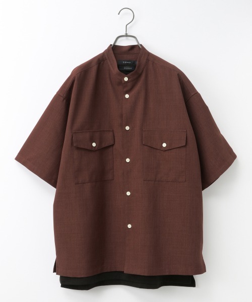 RAGEBLUE(レイジブルー)の「<シワ軽減>リネンタッチワイドシャツ/938598(シャツ/ブラウス・メンズ・ブラック/ブラウン/グレー/オフホワイト/オリーブ/ブラウン系その他・SMALL/MEDIUM/LARGE)」の4枚目の写真