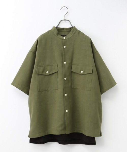 RAGEBLUE(レイジブルー)の「<シワ軽減>リネンタッチワイドシャツ/938598(シャツ/ブラウス・メンズ・ブラック/ブラウン/グレー/オフホワイト/オリーブ/ブラウン系その他・SMALL/MEDIUM/LARGE)」の6枚目の写真