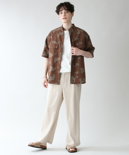 RAGEBLUE(レイジブルー)の「<シワ軽減>リネンタッチワイドシャツ/938598(シャツ/ブラウス・メンズ・ブラック/ブラウン/グレー/オフホワイト/オリーブ/ブラウン系その他・SMALL/MEDIUM/LARGE)」の14枚目の写真