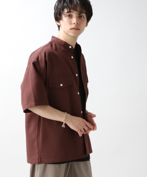 RAGEBLUE(レイジブルー)の「<シワ軽減>リネンタッチワイドシャツ/938598(シャツ/ブラウス・メンズ・ブラック/ブラウン/グレー/オフホワイト/オリーブ/ブラウン系その他・SMALL/MEDIUM/LARGE)」の22枚目の写真