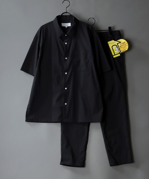 SITRY（シトリー）の「ドレープストレッチ レギュラーカラーシャツ＆テーパードパンツ セットアップ（セットアップ・メンズ・ライトグレー/ブラック/ネイビー/カーキ/グレー・LL/M/L）」の19枚目の写真