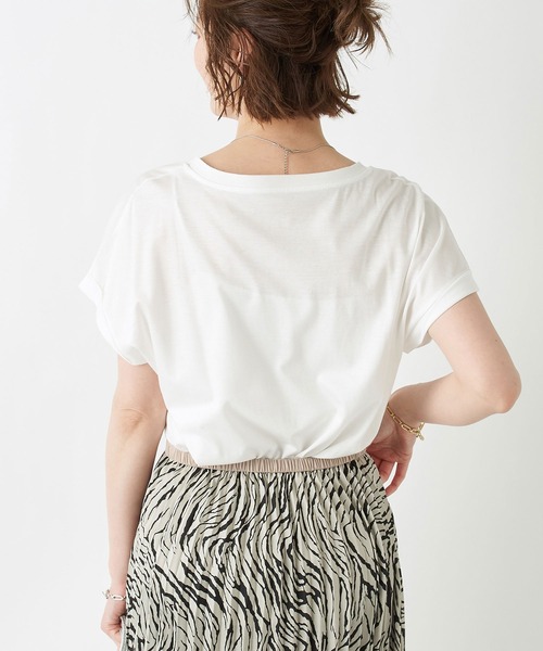 RIVE DROITE（リヴドロワ）の「何枚でも揃えたくなる　リヨセルコットンVネックカットソー＜BASIC＞（Tシャツ/カットソー・レディース・チャコールグレー/ブラック/オフホワイト/サックスブルー/ピンク/モカ・FREE）」の11枚目の写真