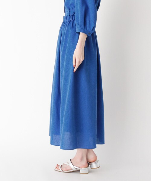 Modify（モディファイ）の「◆ウエストタックフレアスカート（スカート・レディース・ブラック/ブルー/ベージュ系2・40）」の4枚目の写真