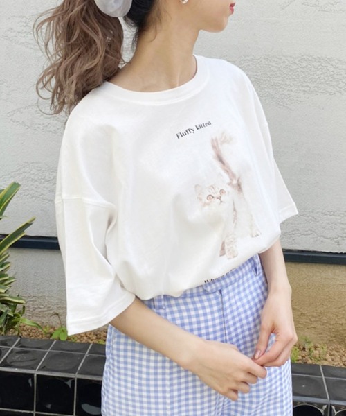 one after another NICE CLAUP(ワンアフターアナザーナイスクラップ)の「アソートビックT(Tシャツ/カットソー・レディース・ベージュ/オフホワイト/ホワイト系その他/ブラック系その他・FREE)」の2枚目の写真