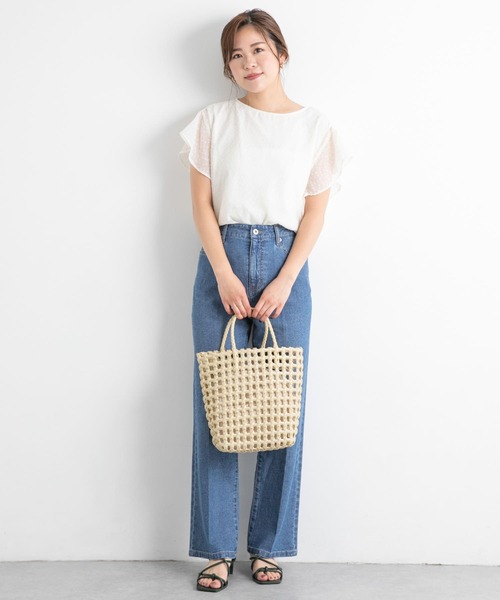 RODE SKO（ロデスコ）の「MARINA スクエアメッシュかごバッグ（かごバッグ・レディース・アイボリー/ブラック・ONE）」の4枚目の写真