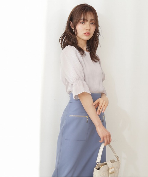 PROPORTION BODY DRESSING(プロポーションボディドレッシング)の「ランダムプリーツシャーリングブラウス / 1211110900(シャツ/ブラウス・レディース・ブラック/グレー/ホワイト系その他・SMALL/MEDIUM)」の8枚目の写真