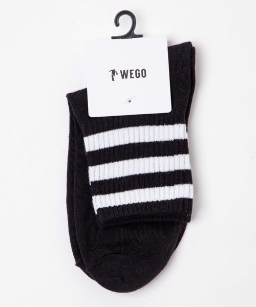 WEGO(ウィゴー)の「WEGO/3ラインソックス(ソックス/靴下・レディース・ホワイト/ブラック・23-25cm)」の4枚目の写真