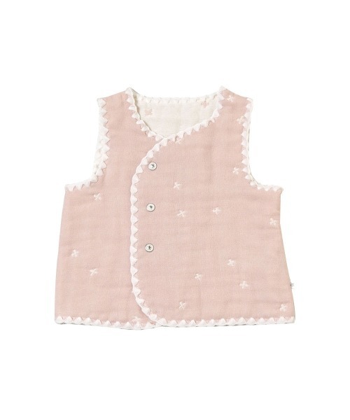 10mois（ディモワ）の「10mois ふくふくガーゼ ちょっき（その他ベビーウェア・キッズ・ライトブルー/ベビーピンク・70-80cm）」の2枚目の写真