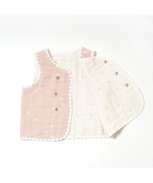 10mois（ディモワ）の「10mois ふくふくガーゼ ちょっき（その他ベビーウェア・キッズ・ライトブルー/ベビーピンク・70-80cm）」の4枚目の写真