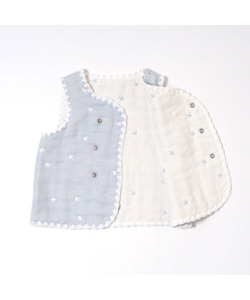 10mois（ディモワ）の「10mois ふくふくガーゼ ちょっき（その他ベビーウェア・キッズ・ライトブルー/ベビーピンク・70-80cm）」の9枚目の写真