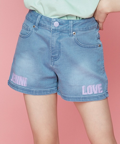 JENNI love（ジェニィラブ）の「接触冷感カラーボタンデニムショーパン（デニムパンツ・キッズ・サックスブルー/ブルー・130cm/140cm/150cm/160cm）」の2枚目の写真