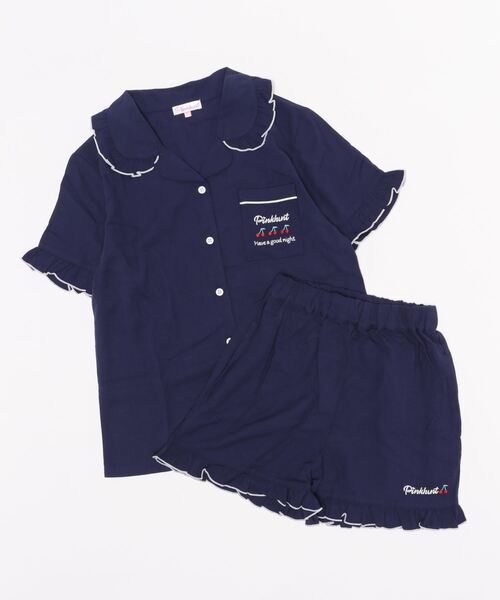 PINKHUNT（ピンクハント）の「PINKHUNT ピンクハント シャツ ルームウェア セットアップ 5722K キッズ ジュニア 女の子 PH（ルームウェア/パジャマ・キッズ・ネイビー/ベビーピンク・L/M/S）」の7枚目の写真