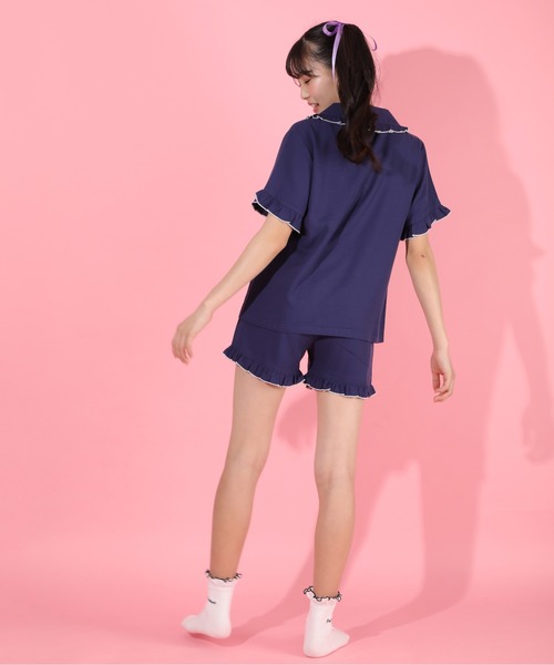 PINKHUNT（ピンクハント）の「PINKHUNT ピンクハント シャツ ルームウェア セットアップ 5722K キッズ ジュニア 女の子 PH（ルームウェア/パジャマ・キッズ・ネイビー/ベビーピンク・L/M/S）」の5枚目の写真