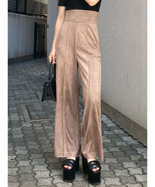 EMODA（エモダ）の「ハイウエストルーズワイドパンツ（その他パンツ・レディース・グレー/ブラック/ブラウン/カーキ・SMALL/MEDIUM）」の4枚目の写真