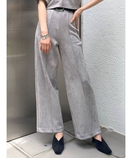 EMODA（エモダ）の「ハイウエストルーズワイドパンツ（その他パンツ・レディース・グレー/ブラック/ブラウン/カーキ・SMALL/MEDIUM）」の5枚目の写真