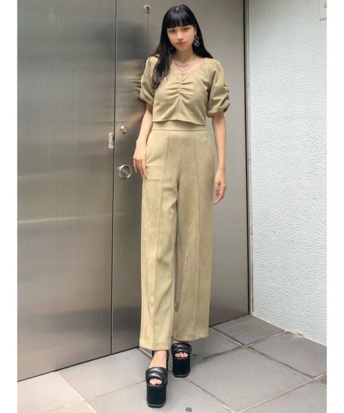 EMODA（エモダ）の「ハイウエストルーズワイドパンツ（その他パンツ・レディース・グレー/ブラック/ブラウン/カーキ・SMALL/MEDIUM）」の10枚目の写真