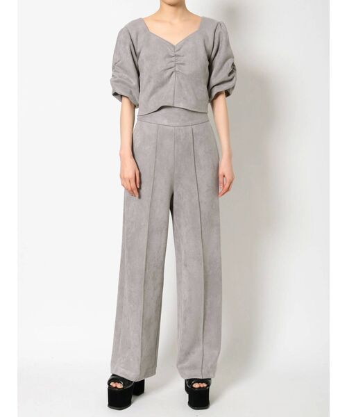 EMODA（エモダ）の「ハイウエストルーズワイドパンツ（その他パンツ・レディース・グレー/ブラック/ブラウン/カーキ・SMALL/MEDIUM）」の22枚目の写真