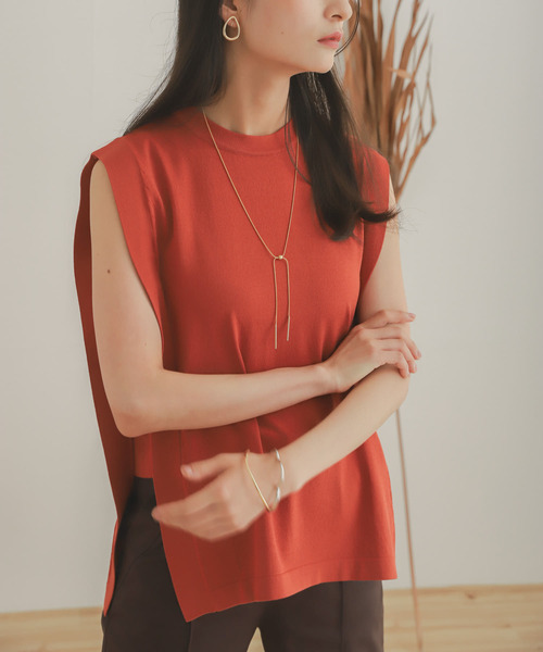 SENSE OF PLACE by URBAN RESEARCH(センスオブプレイスバイアーバンリサーチ)の「スクエアスリーブセーター(ニット/セーター・レディース・アイボリー/ブラック/ブルー/オレンジ・ONE)」の4枚目の写真