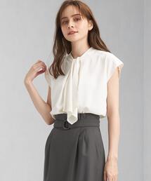 green label relaxing | ボウタイ バック ギャザー フレンチ スリーブ ブラウス(シャツ/ブラウス)