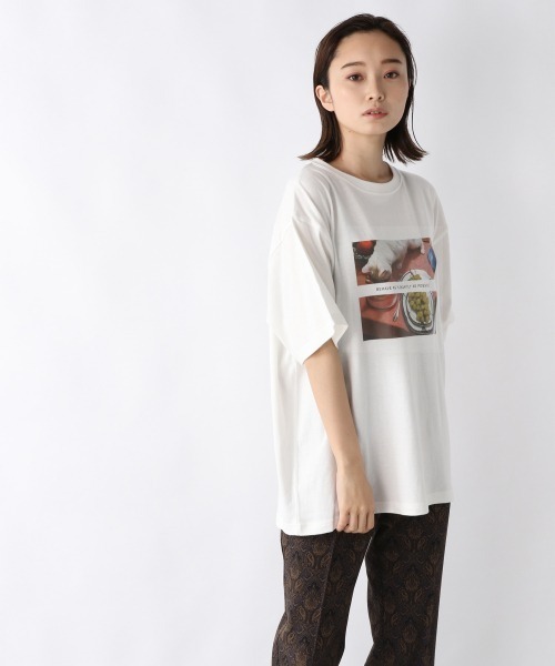 JEANASIS（ジーナシス）の「アソートプリントSST/216234（Tシャツ/カットソー・レディース・ホワイト/ブラック/キナリ・FREE）」の4枚目の写真