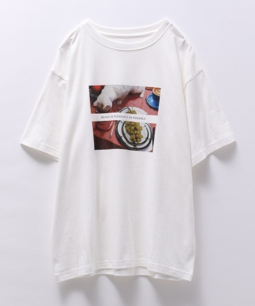 JEANASIS（ジーナシス）の「アソートプリントSST/216234（Tシャツ/カットソー・レディース・ホワイト/ブラック/キナリ・FREE）」の10枚目の写真