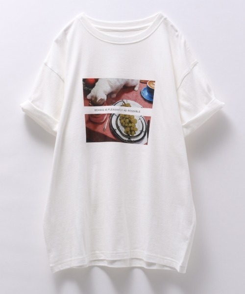 JEANASIS（ジーナシス）の「アソートプリントSST/216234（Tシャツ/カットソー・レディース・ホワイト/ブラック/キナリ・FREE）」の9枚目の写真