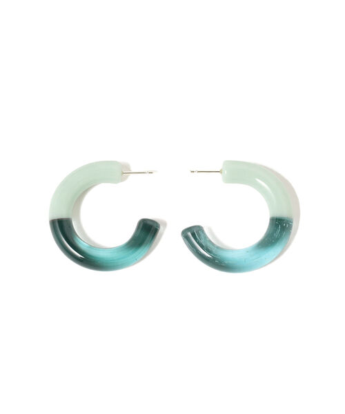 Ray BEAMS(レイビームス)の「KEANE / 2tone Hoop ピアス(ピアス(両耳用)・レディース・サックスブルー/オレンジ・ONE SIZE)」の7枚目の写真